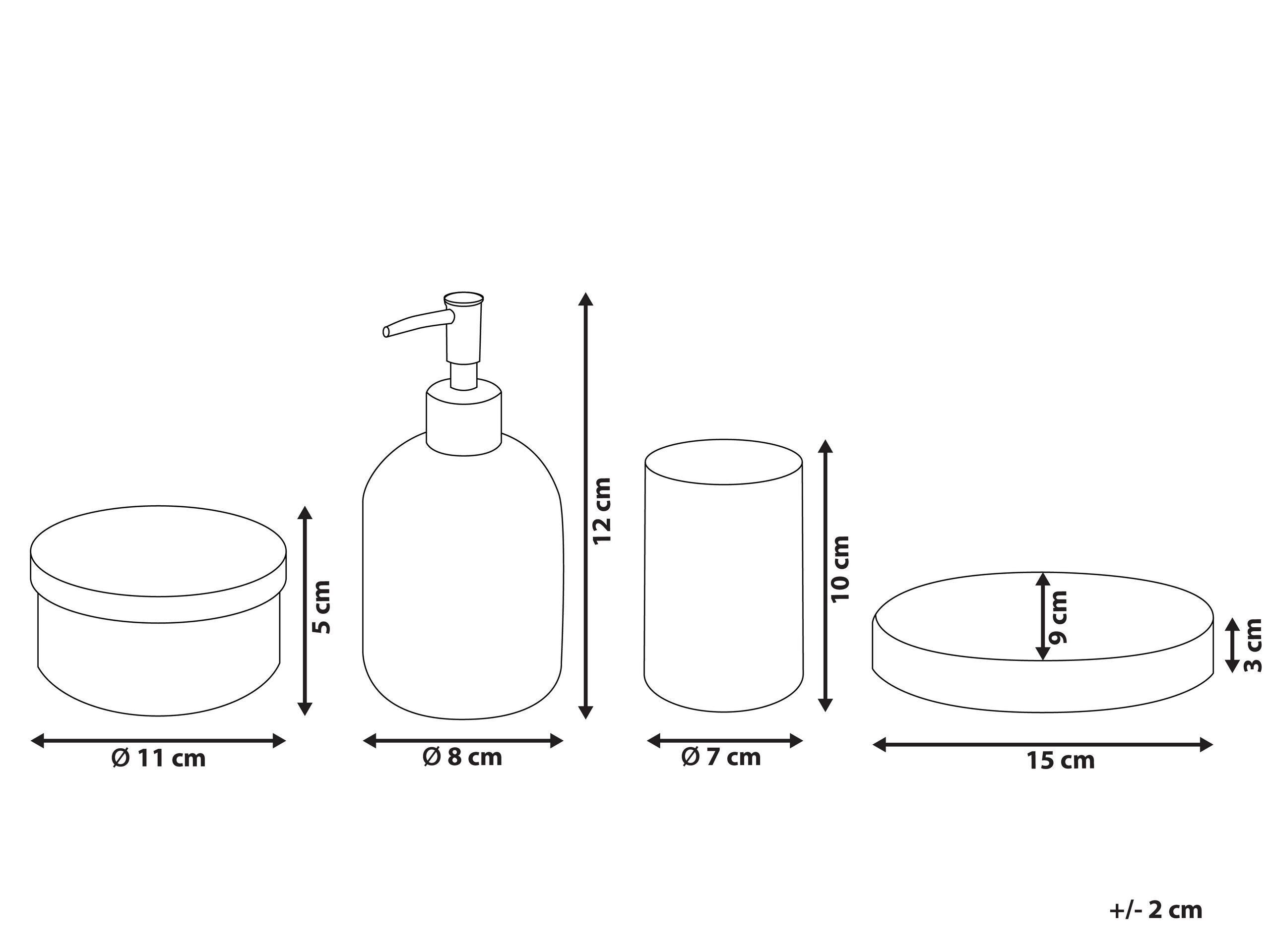 Beliani Set accessoires de salle de bain en Verre Moderne TELMA  