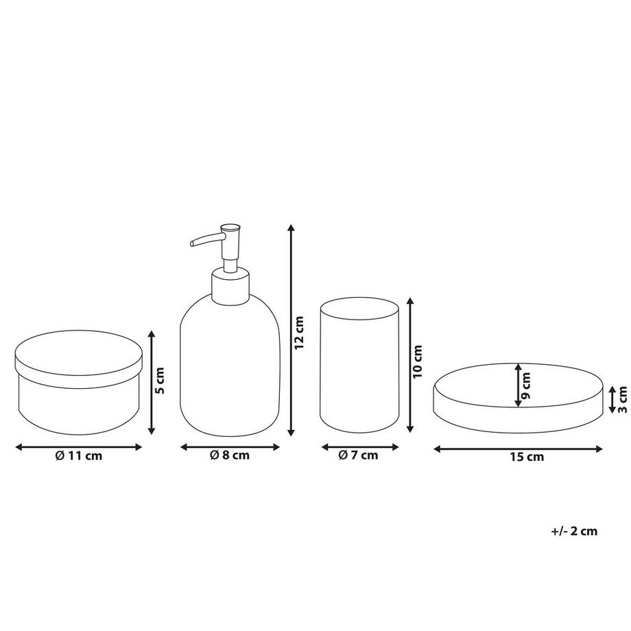 Beliani Set da 4 accessori per il bagno en Vetro Moderno TELMA  