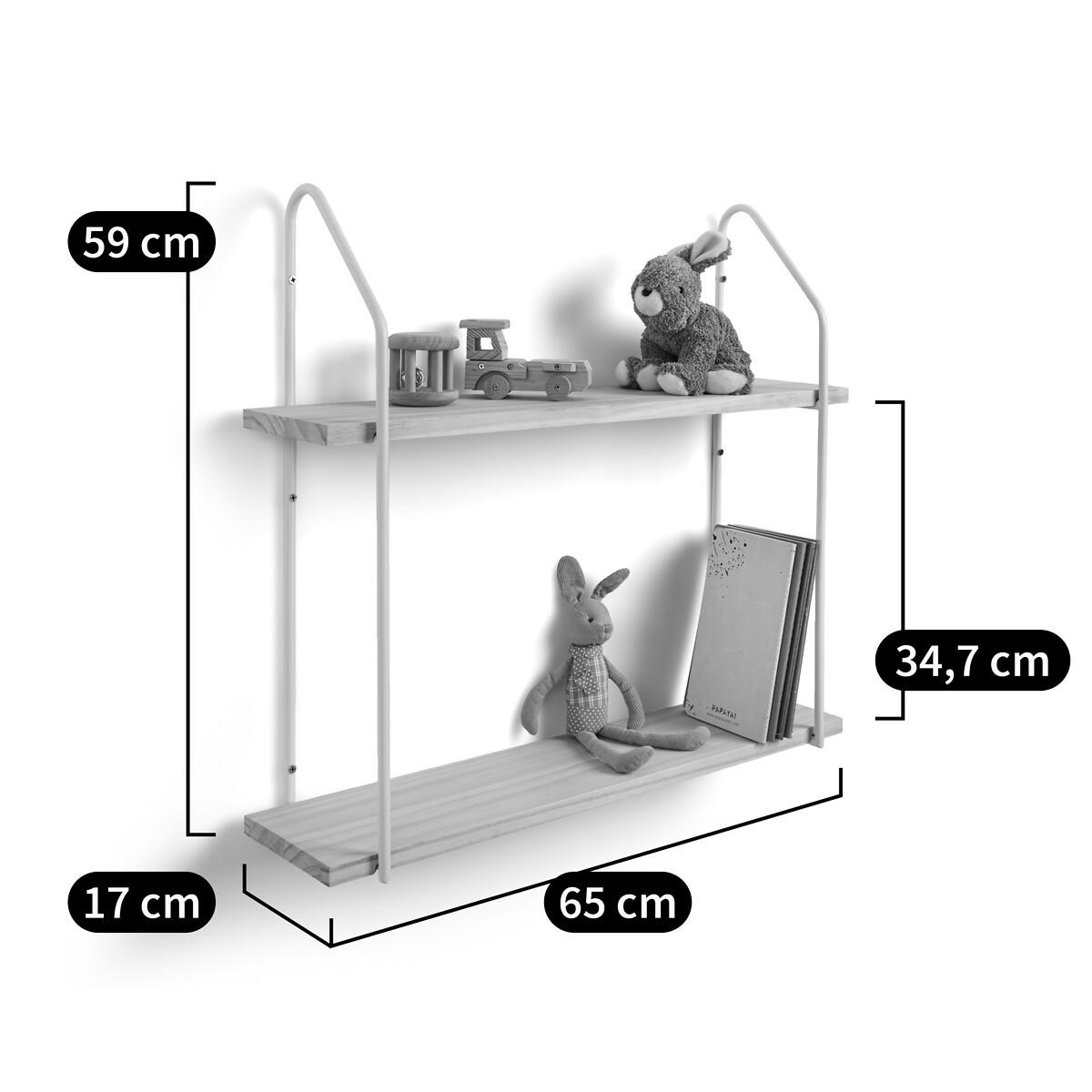 La Redoute Intérieurs Etagère murale double pin métal fer L65 cm  