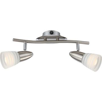 LED Deckenleuchte Chrom nickel matt 2xE14 LED