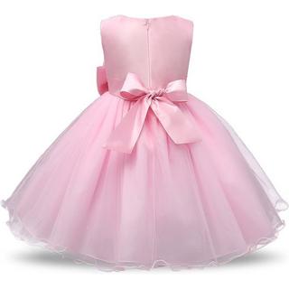 eStore  Abito da sera con fiocco e fiori - Rosa (140) 