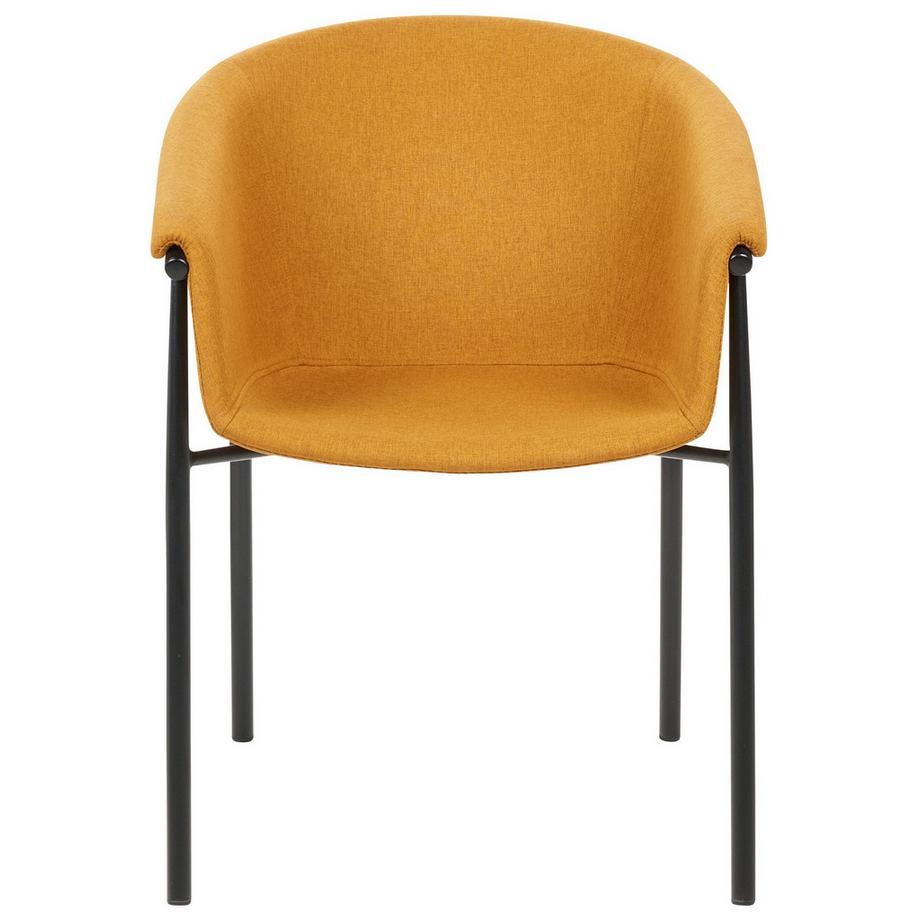 Beliani Lot de 2 chaises de salle à manger en Tissu Rétro AMES  