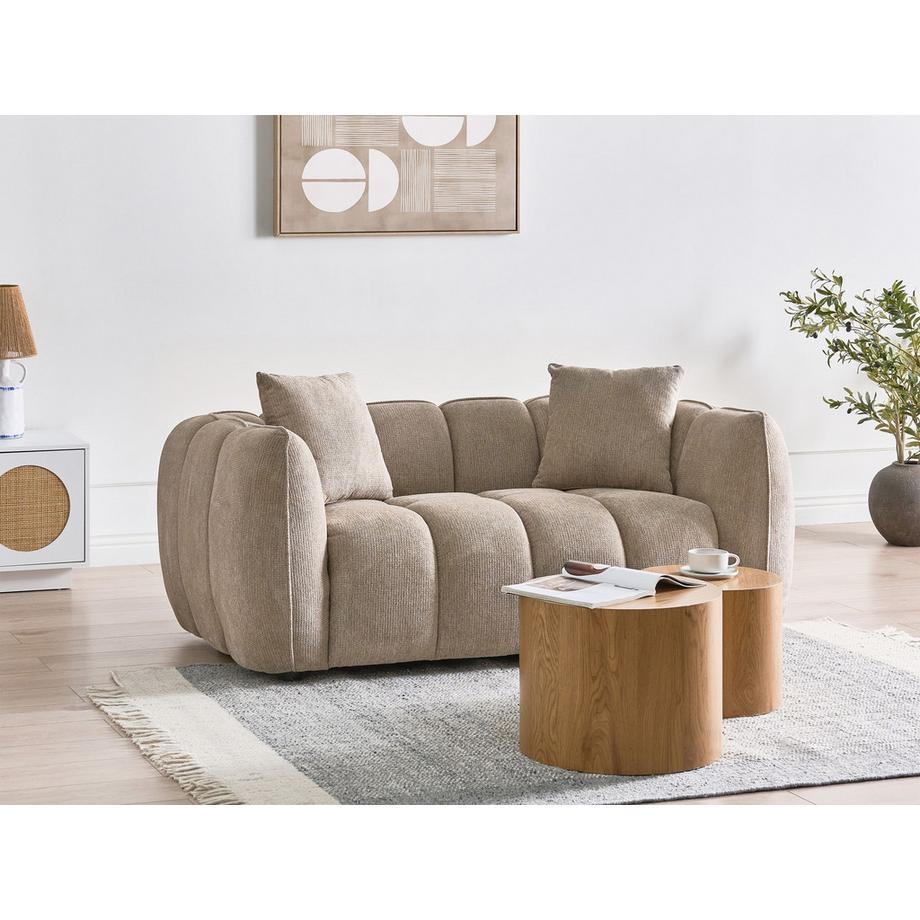 Beliani Canapé 2 places en Tissu Scandinave NESS  