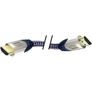 Inakustik  Inakustik HDMI Cavo Spina HDMI-A, Spina HDMI-A 1.50 m Argento/Blu 00423015 Canale di ritorno, contatti 