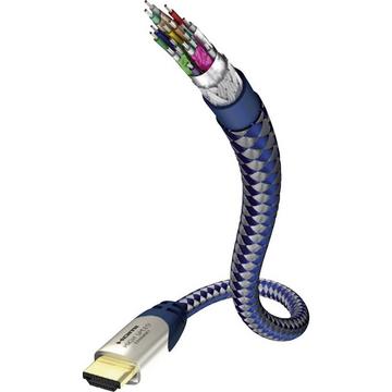 Inakustik HDMI Cavo Spina HDMI-A, Spina HDMI-A 1.50 m Argento/Blu 00423015 Canale di ritorno, contatti