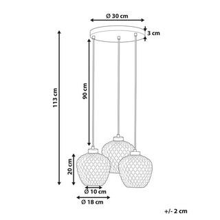 Beliani Lampe suspension en Verre Moderne SHERRY  