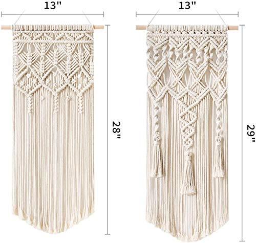 Alopini 2 Pcs Macramé Wall Hanging Boho Deco Chic Woven Tapestry  