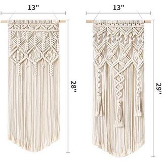 Alopini 2 Stück Makramee Wandbehang Boho Deko Chic gewebt Wandteppich  