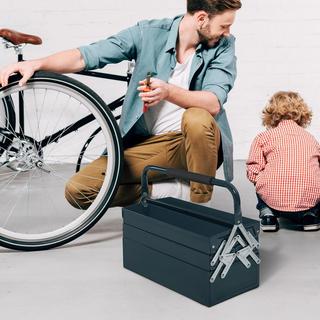 Northio Cassetta Degli Attrezzi, Valigetta Per Attrezzi, 5 Scomparti, Cerniera, Acciaio (Spcc), Verde Scuro, 45X22,5X34,5 Cm  