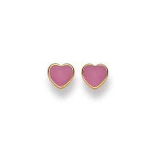 MUAU Schmuck  Ohrstecker Herz Gelbgold 750, 5mm 