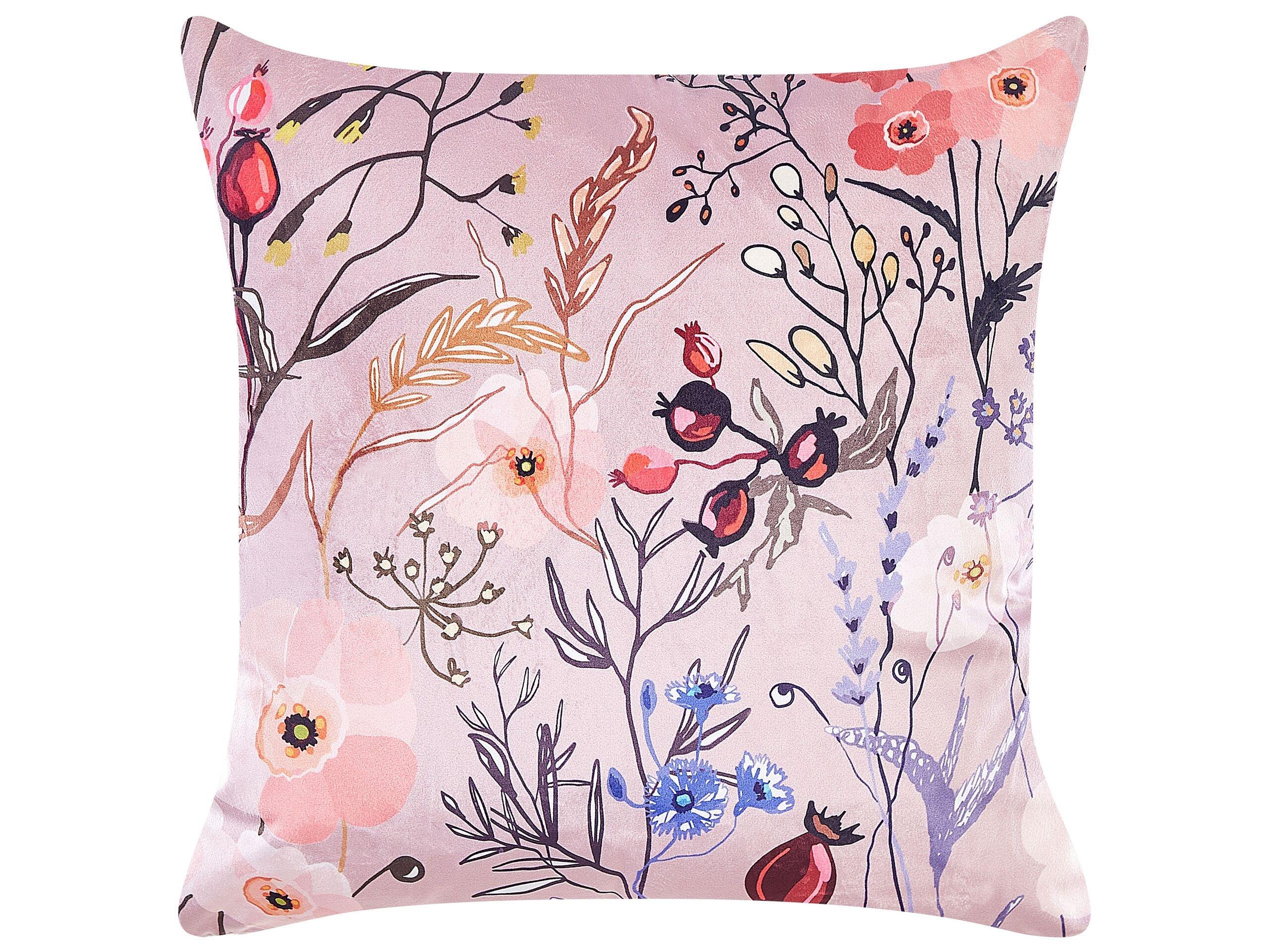 Beliani Lot de 2 coussins en Velours Moderne ANEMONES  