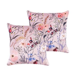 Beliani Lot de 2 coussins en Velours Moderne ANEMONES  