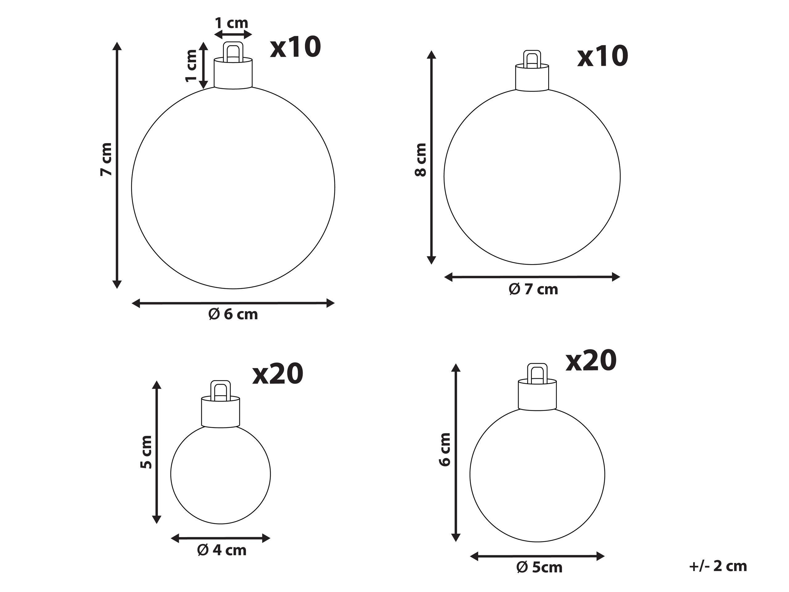 Beliani Lot de 60 boules en Matière synthétique Traditionnel TINNSJA  