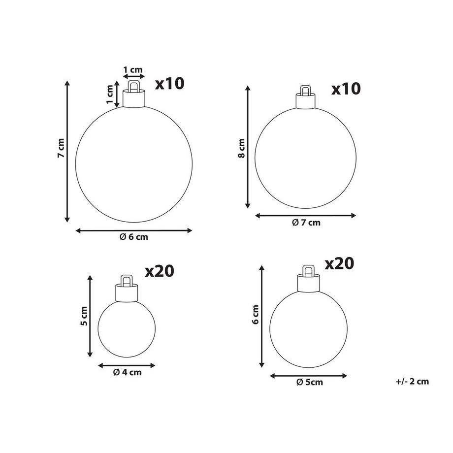 Beliani Lot de 60 boules en Matière synthétique Traditionnel TINNSJA  