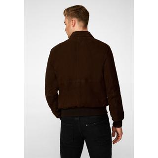 RICANO  Veste en cuir pour hommes Ben, blouson fin avec col polo 