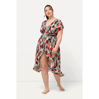 Ulla Popken Caffettano Fantasia Macchiette Laccetto Mezze Maniche  