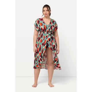 Ulla Popken Caffettano Fantasia Macchiette Laccetto Mezze Maniche  