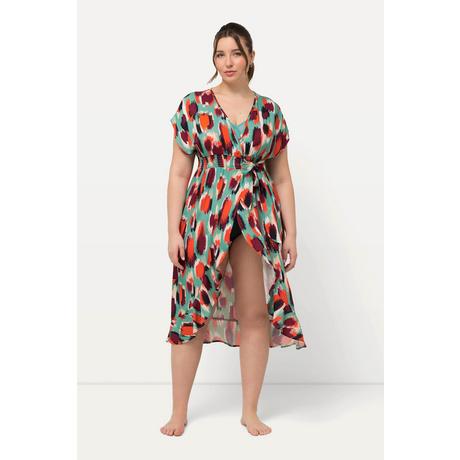 Ulla Popken Caffettano Fantasia Macchiette Laccetto Mezze Maniche  