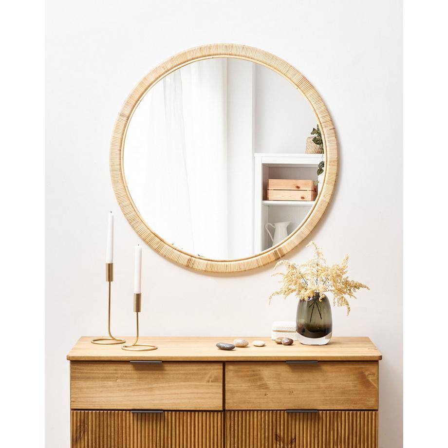 Beliani Miroir en Rotin Boho ANLEZY  