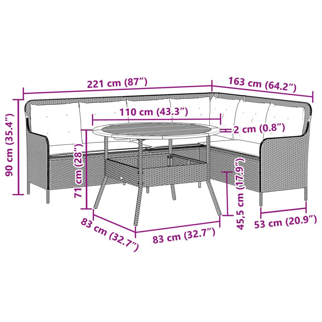 VidaXL set divano da giardino Polirattan  