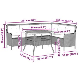 VidaXL set divano da giardino Polirattan  