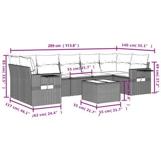 VidaXL Ensemble de canapés de jardin rotin synthétique  