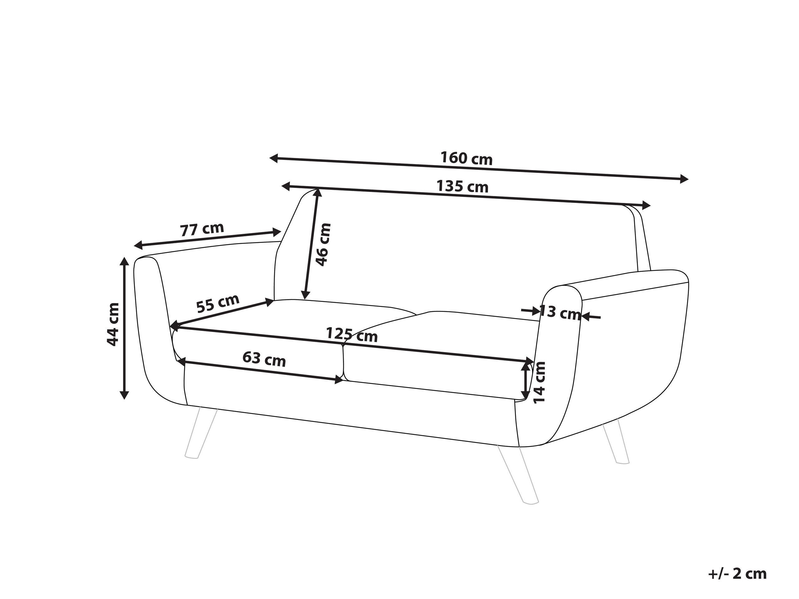 Beliani  Bezug für 2-Sitzer Sofa aus Samtstoff BERNES 