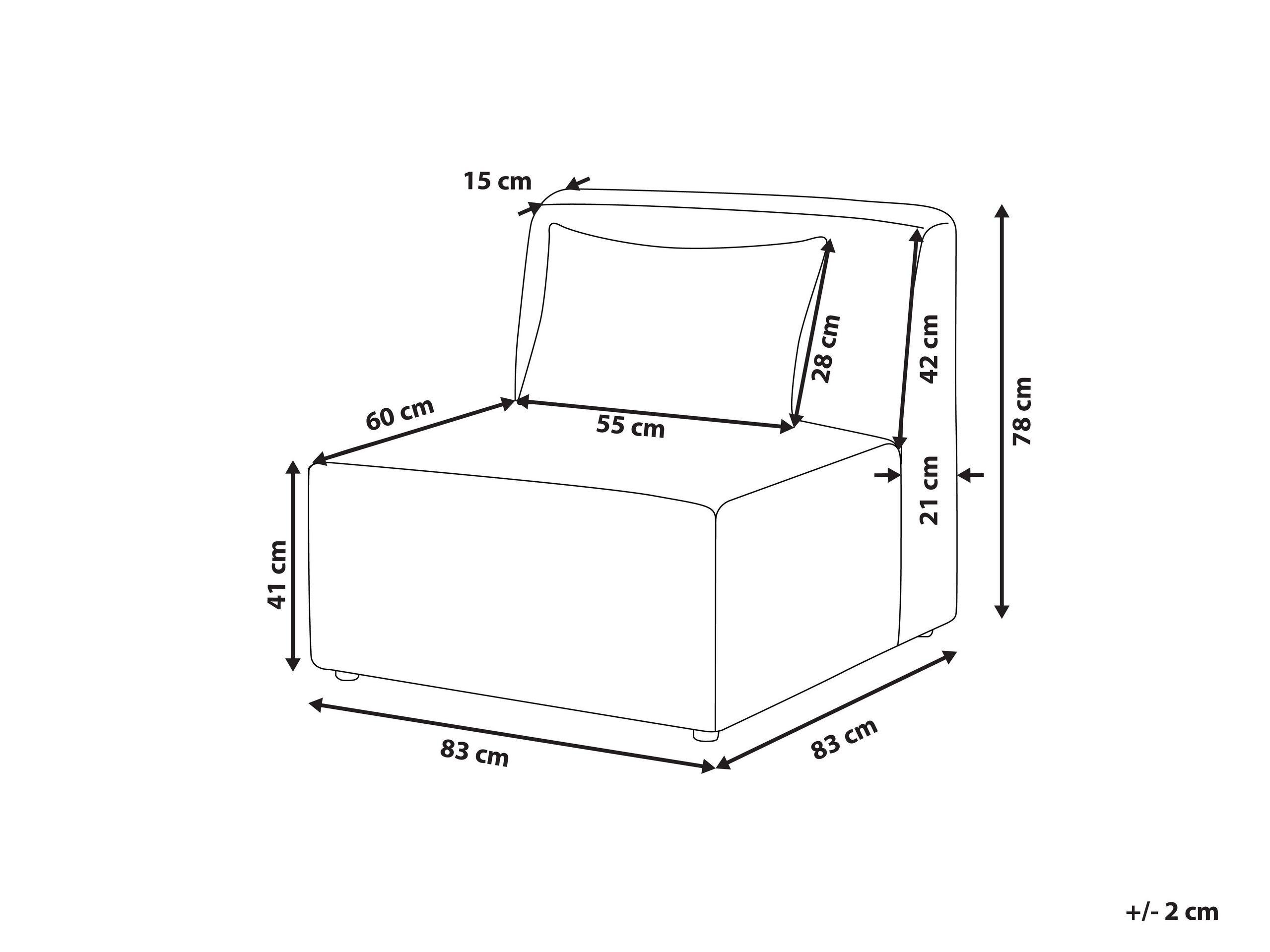 Beliani Module fauteuil en Velours côtelé Moderne LEMVIG  