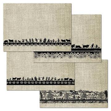 Papiertischset SWISS TRADITION 3 4 Sujets à 12 Blatt