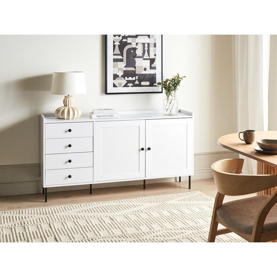 Beliani Sideboard mit 2 Türen aus Faserplatte Skandinavisch ALCOVE  
