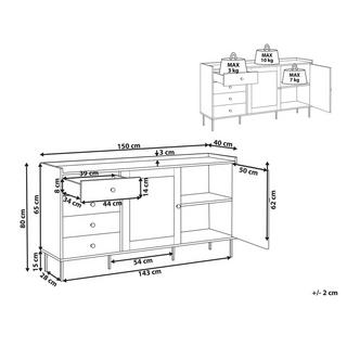 Beliani Commode 2 portes en Panneau de particules de bois Scandinave ALCOVE  