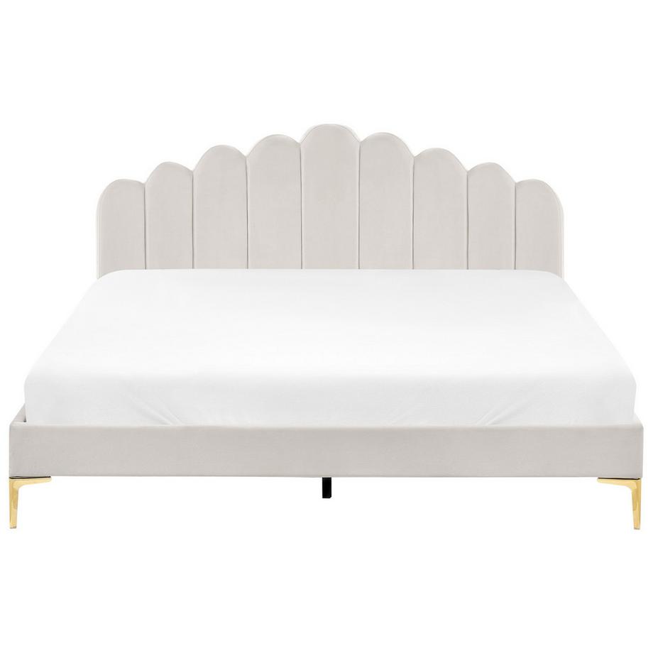 Beliani Bett mit Lattenrost aus Samtstoff Glamourös SAUVIAN  