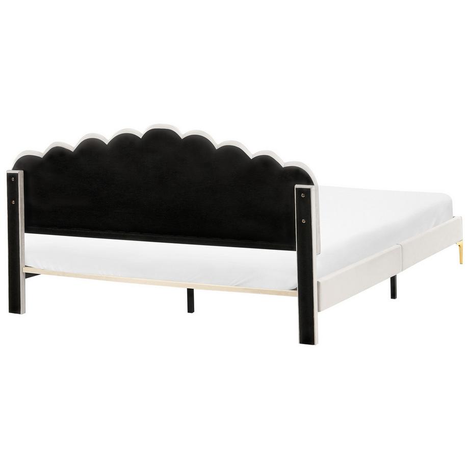 Beliani Bett mit Lattenrost aus Samtstoff Glamourös SAUVIAN  