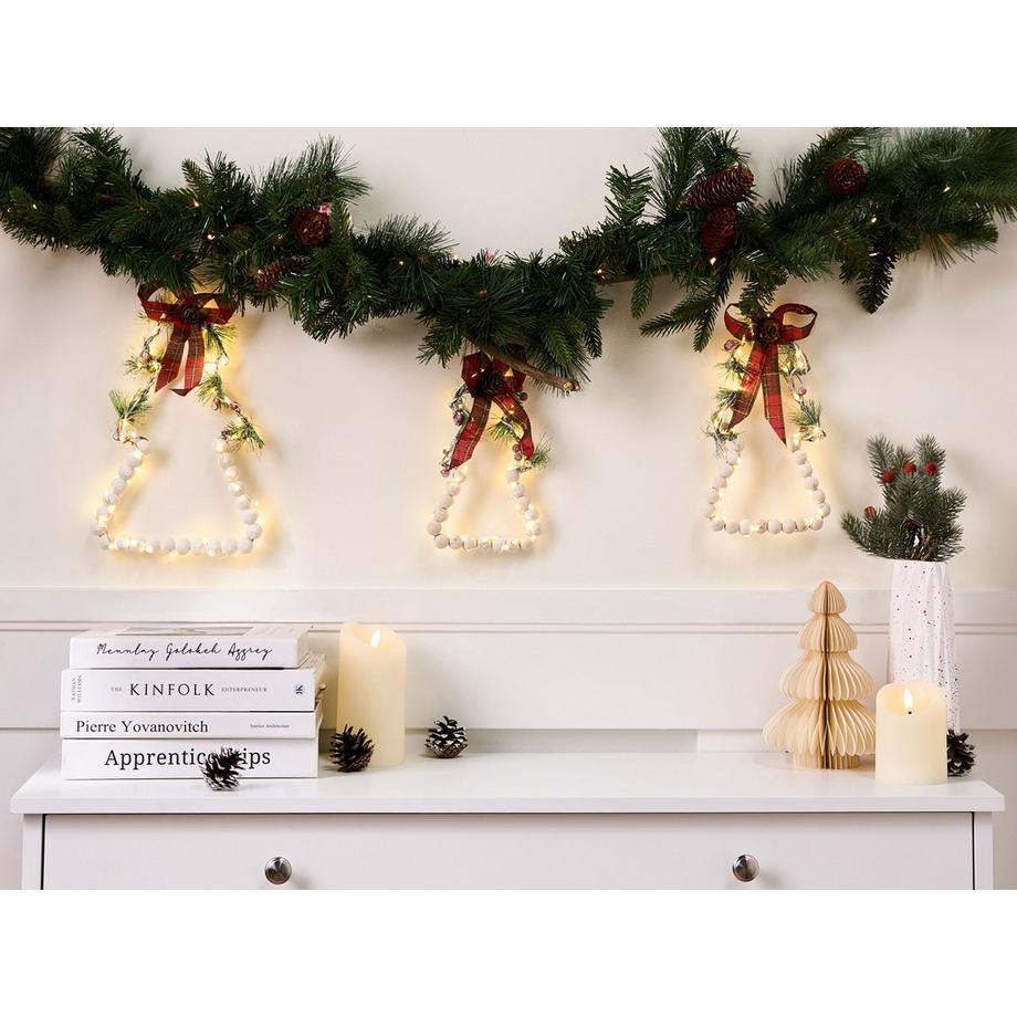 Beliani Lot de 3 décorations de Noël en Bois de sapin Traditionnel KYVESI  