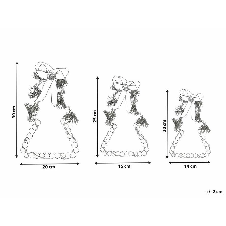 Beliani Lot de 3 décorations de Noël en Bois de sapin Traditionnel KYVESI  