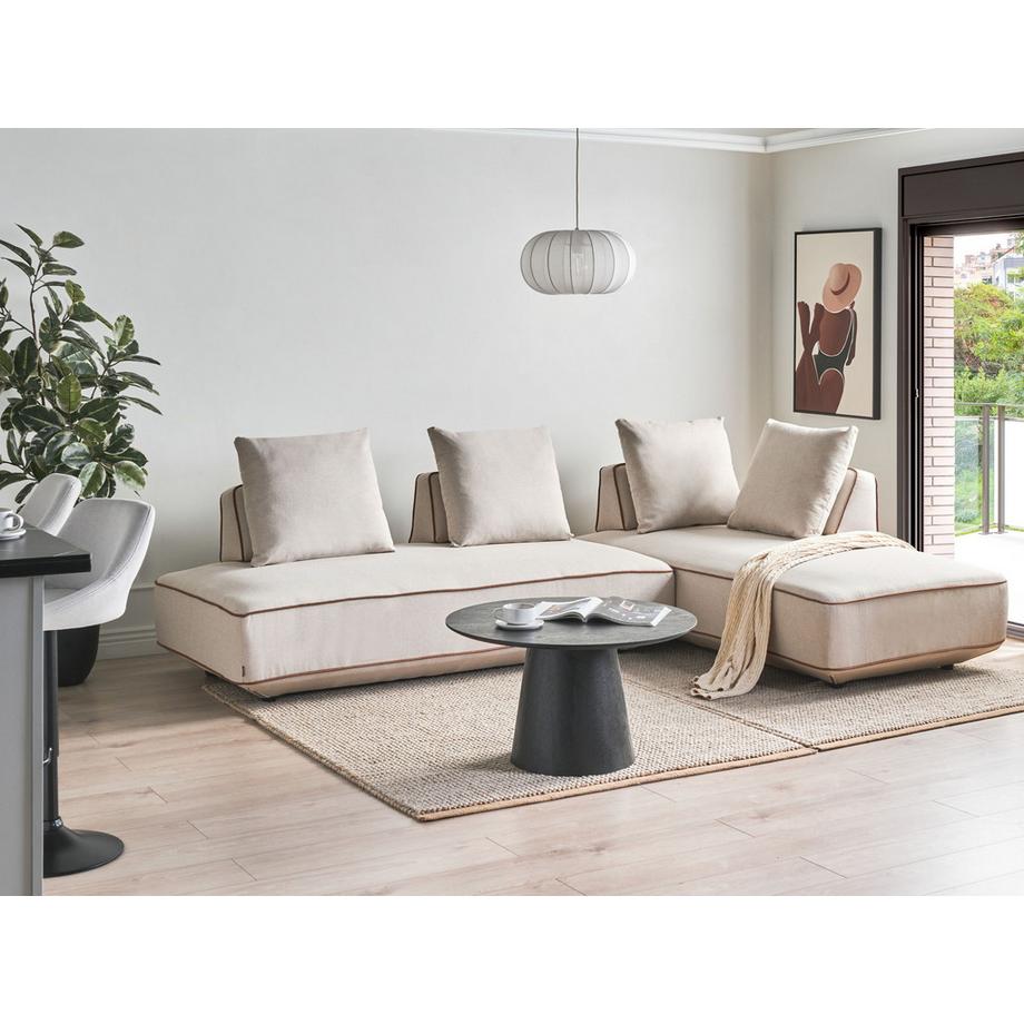 Beliani Chaise longue en Tissu Moderne SEILLANS  