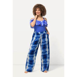 Ulla Popken  Pantalon palazzo, imprimé Batik, jambe large et taille élastique 