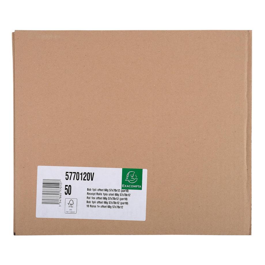 Exacompta Bobine pour machine à calculer et caisses 57x70 mm - 1 pli offset extra-blanc 60g/m2. - x 50  