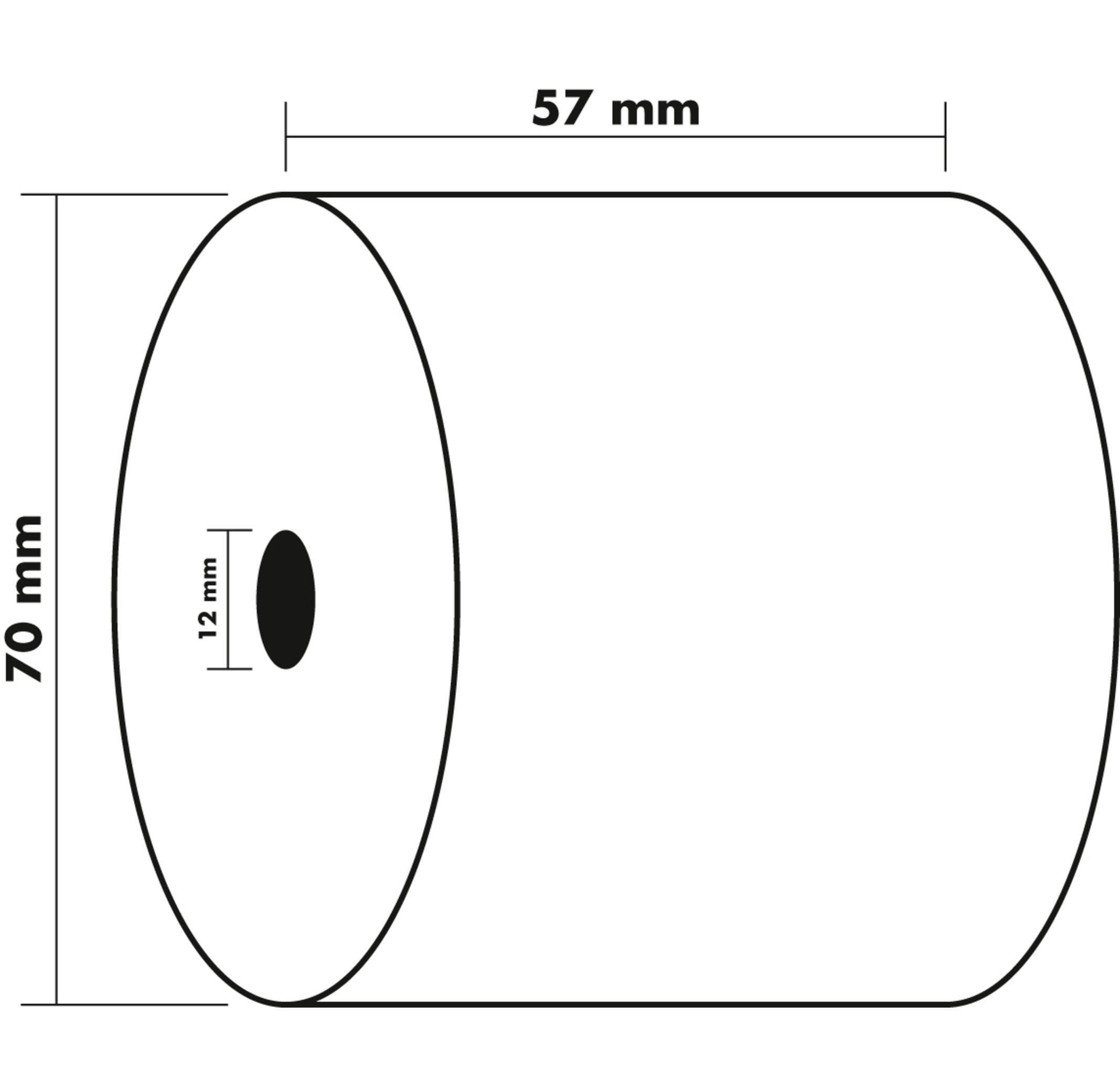 Exacompta Additions- und Kassenrolle 57mm x 40m, 1-lagig, Offset extraweiß 60g x 50  