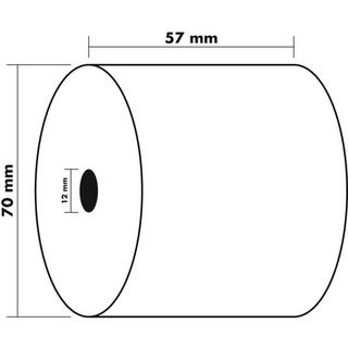 Exacompta Rotoli carta per calcolatrice/cassa 57x70 mm - 1 copia offset extra- 60gr x 50  