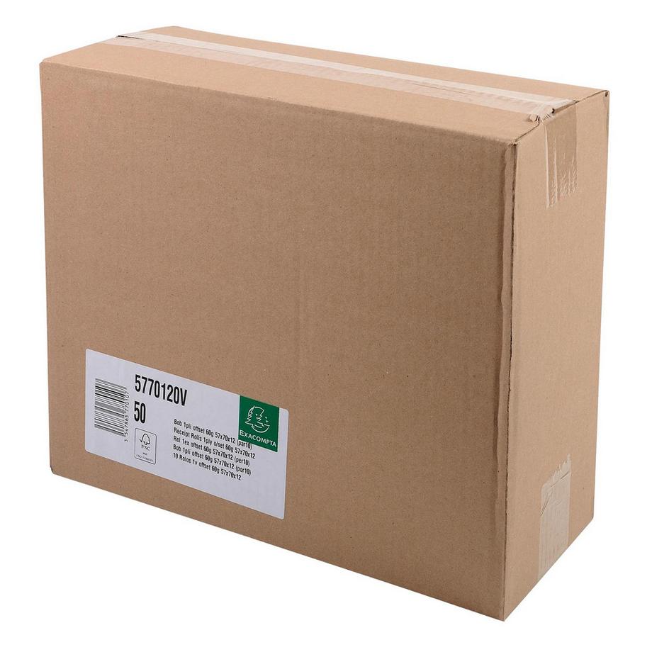 Exacompta Additions- und Kassenrolle 57mm x 40m, 1-lagig, Offset extraweiß 60g - x 50  