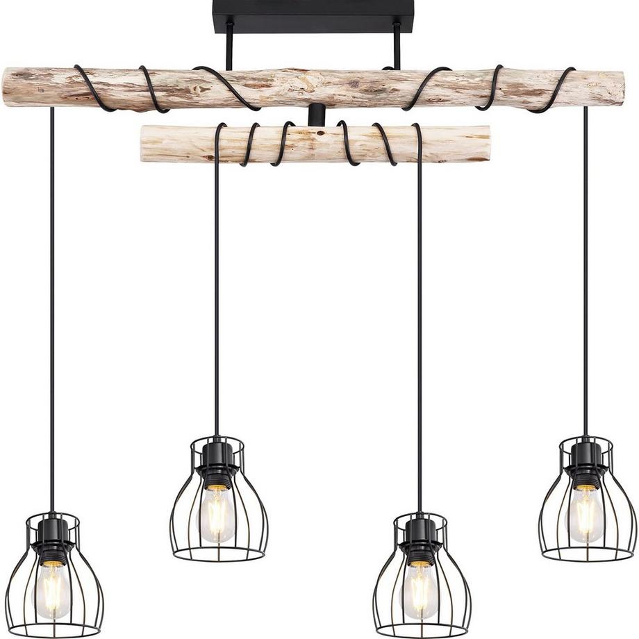 mutoni Plafonnier Mina métal noir mat 4xE27  