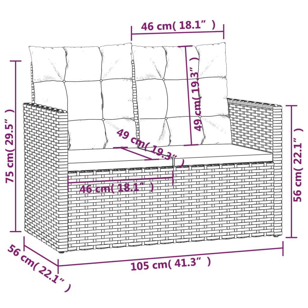 VidaXL Gartenbank poly-rattan  