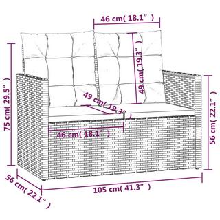 VidaXL panca da giardino Polirattan  