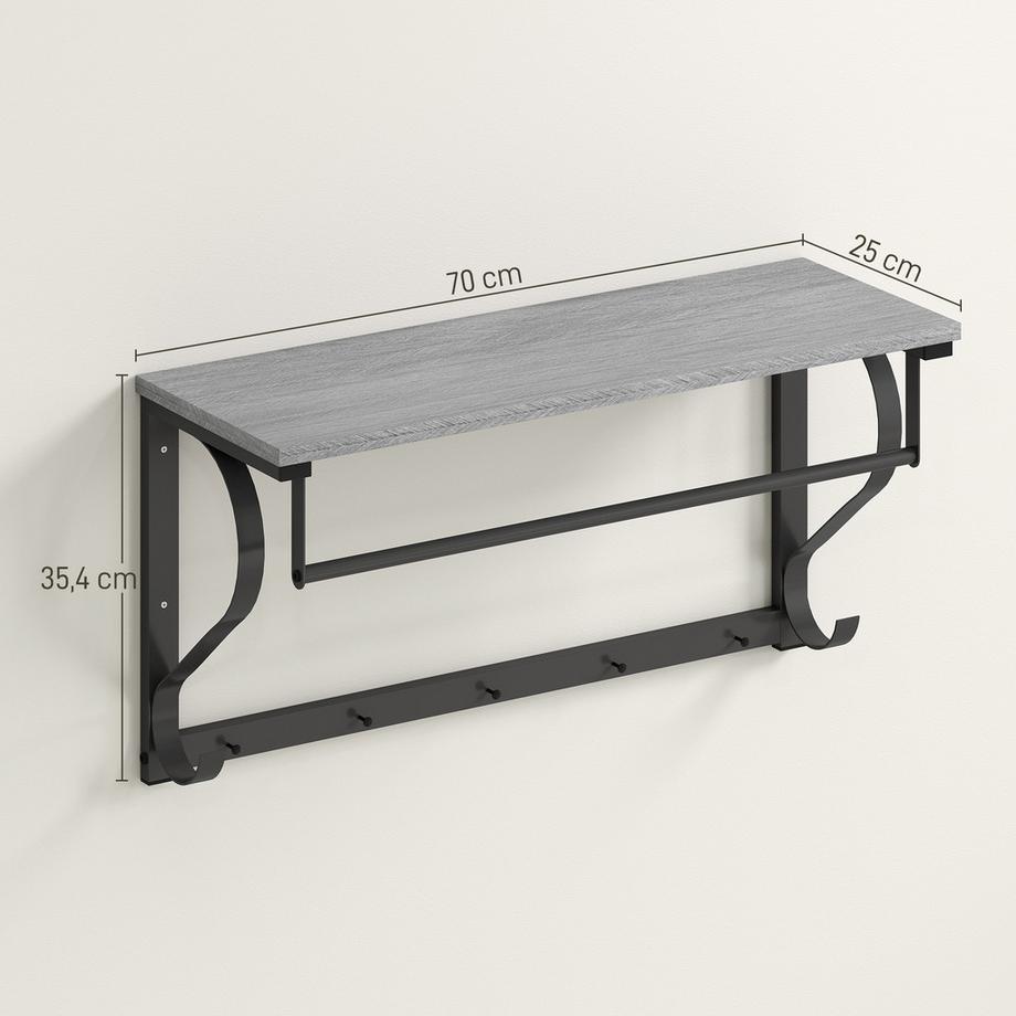 HOMCOM Porte-manteau mural  