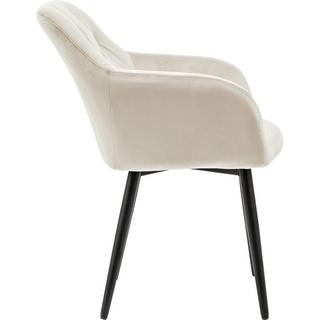 mutoni Fauteuil velours blanc crème  