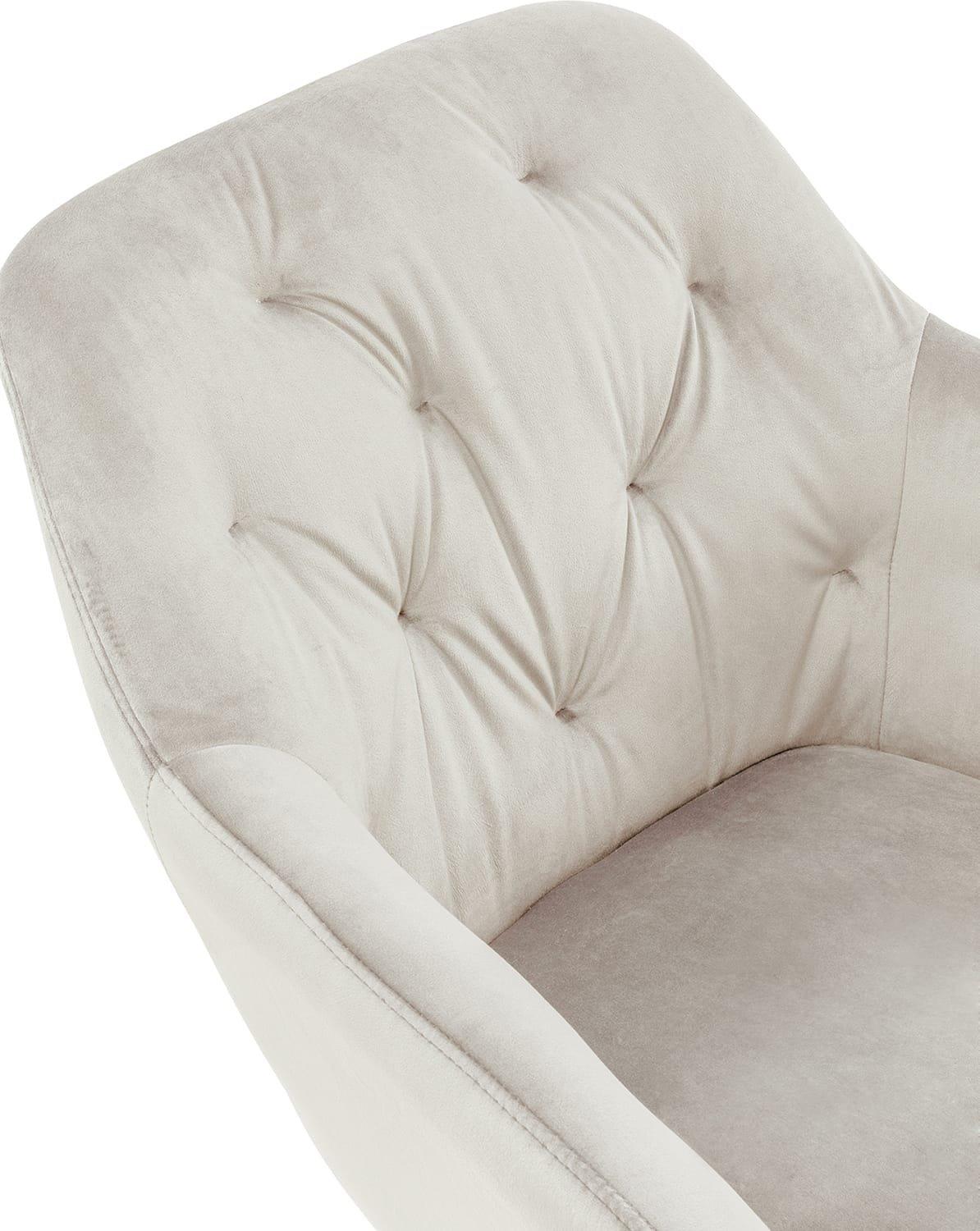 mutoni Fauteuil velours blanc crème  