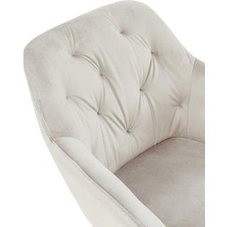 mutoni Fauteuil velours blanc crème  