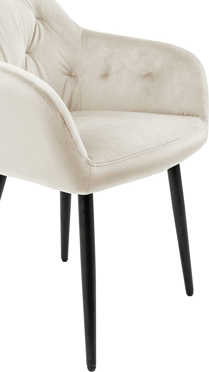 mutoni Fauteuil velours blanc crème  