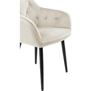 mutoni Fauteuil velours blanc crème  